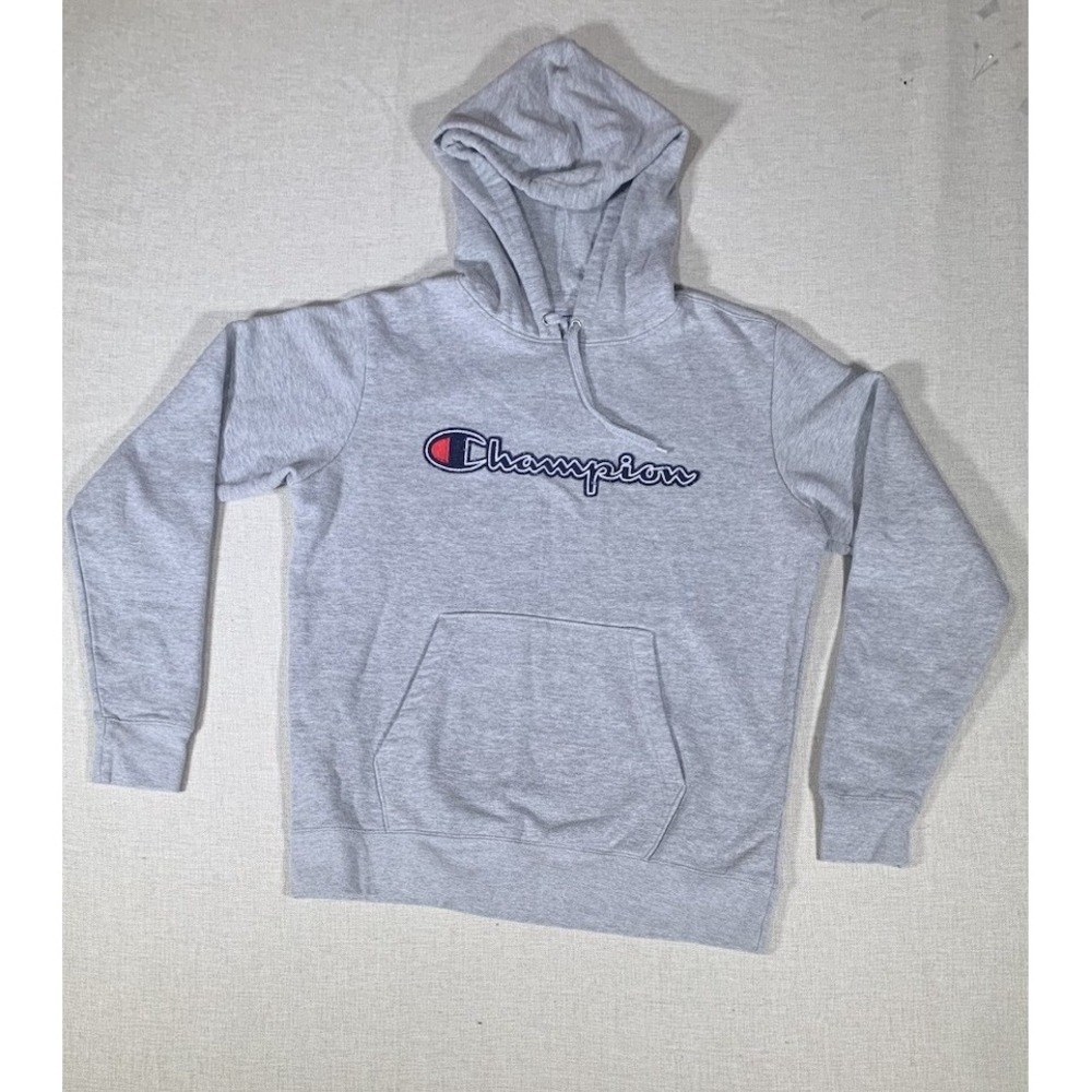 Champion Hoodie‎ Sweatshirt Men's Gray Spell out Across The Chest Size M